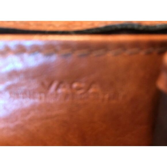 Vintage 1970's Leather Envelop Clutch Purse Industria Argentina Brown VACA Canoa - Picture 6 of 8